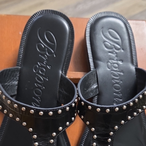 Brighton Black Studded Women's Sandals - Picture 2 of 8